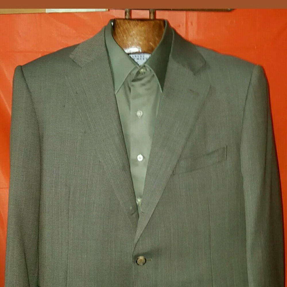 Ermenegildo Zegna 42R suit jacket black and tan
